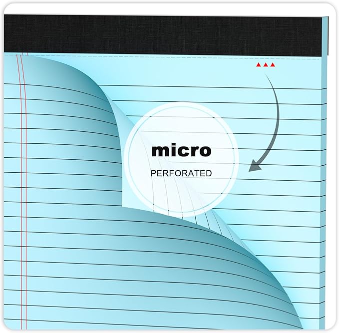 AILZFEI Blue Legal Pad Note Pads 8.5 x 11 inch, Wide Ruled Clear Print Writing - Image 5