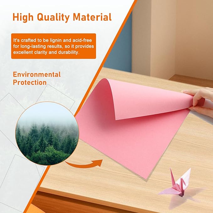 Guakicae 32 Sheets Pink Cardstock 8.5 x 11 Printer Paper, 80lb Premium Paper - Image 5