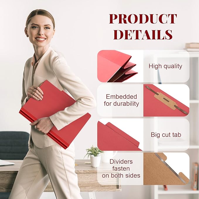 Skyygemm 48 Pcs Classification Folders Letter Size, 1 Divider Pressboard File - Image 4