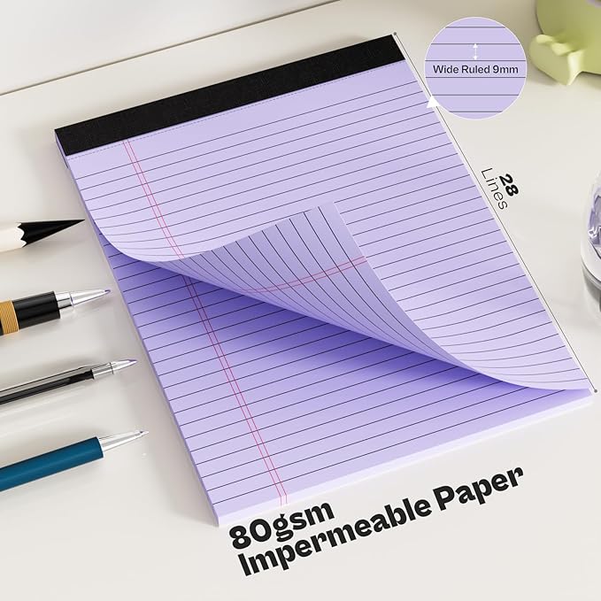 2 Pack Legal Pads 8.5 x 11 Purple Note Pads 8.5 x 11 Notepad 8.5 x 11 Micro - Image 4