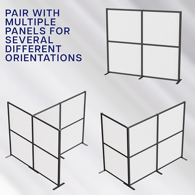 VIVO T-Shape Modular Corner Wall System, 4 Panels, Modern Professional Office - Image 5