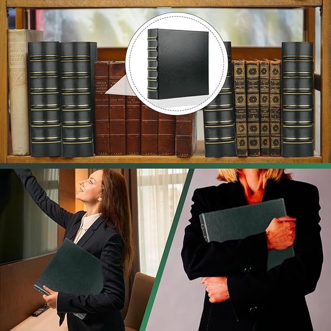 LETVPVOW Vintage Hardback 3 Ring Binder 2 Inch, Professional Leather Binders 2 - Image 7