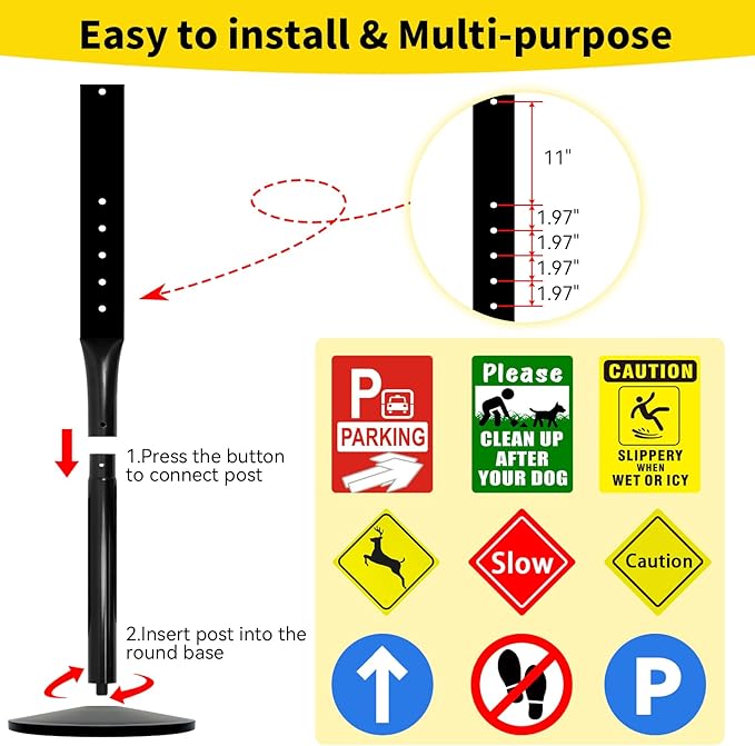 INNOVSIGN Heavy Duty Cast Iron Sign Post - Image 3