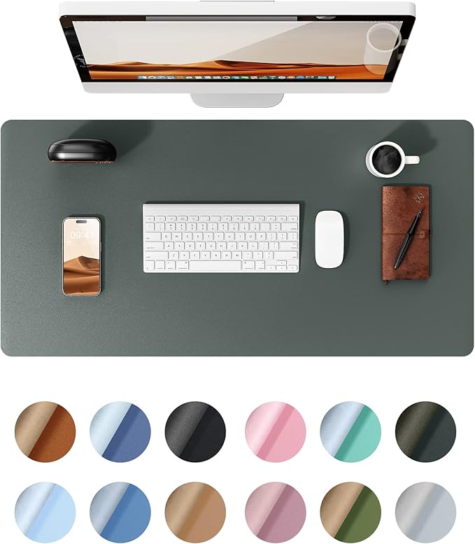 YSAGi Leather Desk Pad Protector, Office Desk Mat, Large Mouse Pad, Non-Slip PU by YSAGi