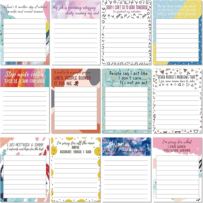 Funny Notepads with Sayings Sticky Funny Office Supplies to Do List Sarcastic by Pajean