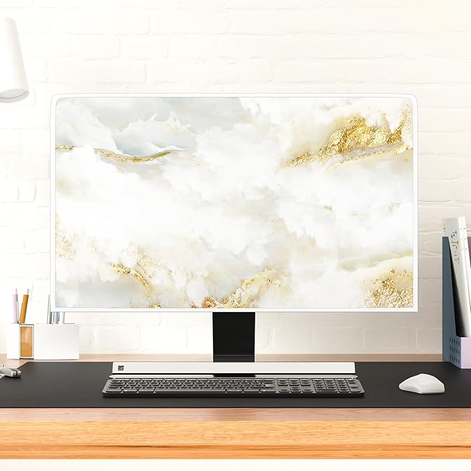 Baocicco White Gold Computer Monitor Cover - Image 2
