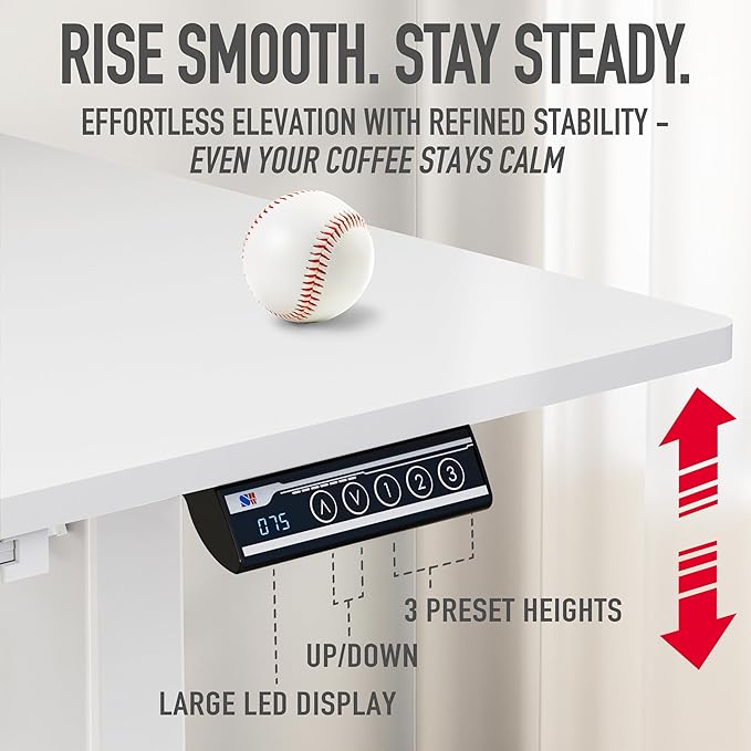 SHW 55 x 28 Inches Electric Height Adjustable Standing Desk - Image 7