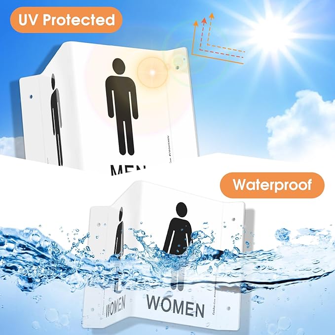 Faittoo Restroom Sign, Bathroom Signs, 4 Pack 6 x 8 Inches Acrylic Sign - Image 4