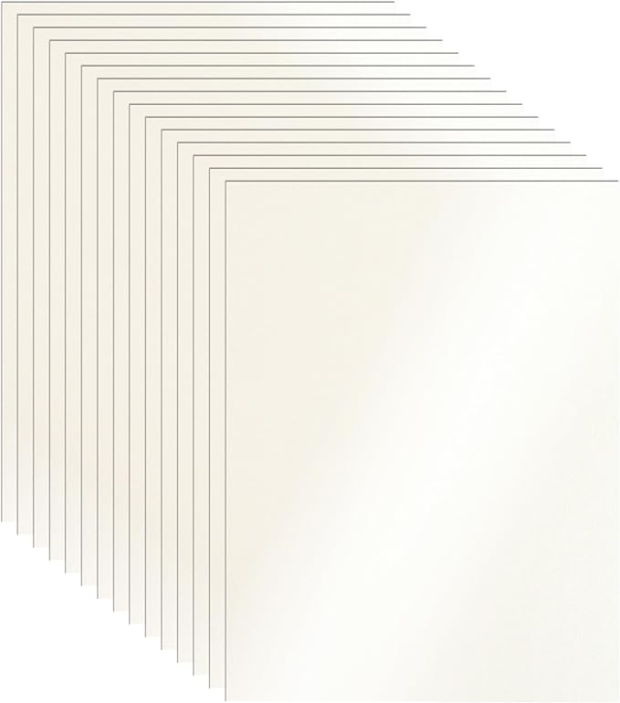 100 Sheets Cream Shimmer Cardstock 8.5 x 11 Off White Paper, 92lb Heavyweight by Guakicae