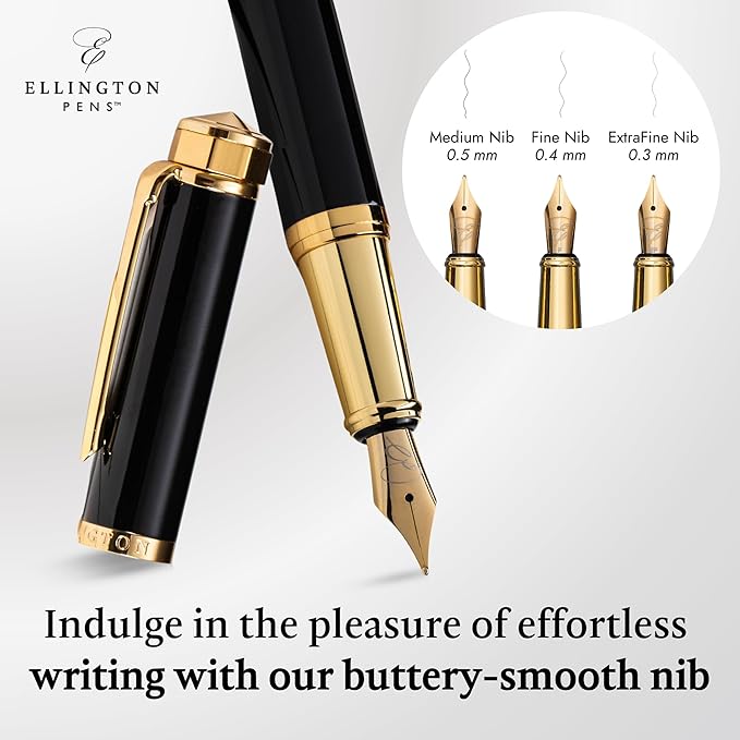 Ellington Pens Luxury Fountain Pen Set- Extra Fine Nib- Includes 3 Ink - Image 5