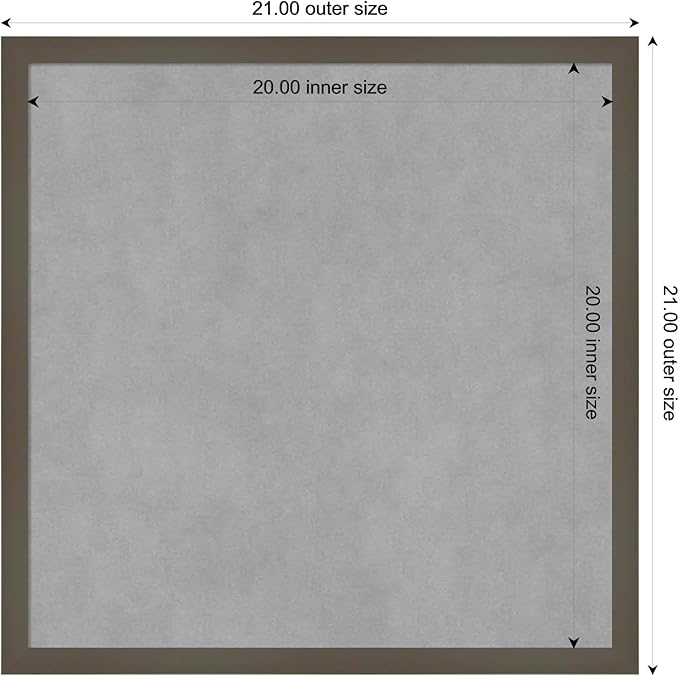 Amanti Art Grey Framed Magnetic Board 21x21 Medium Vision Board - Image 3