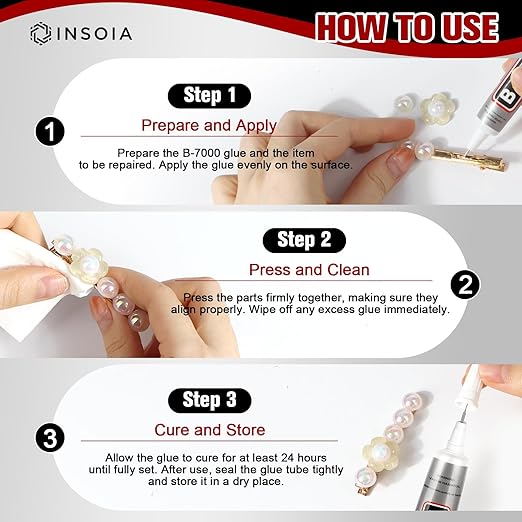 B7000 Rhinestone Glue Clear 16 PCS 15ml – Strong Transparent No Trace Jewelry - Image 5
