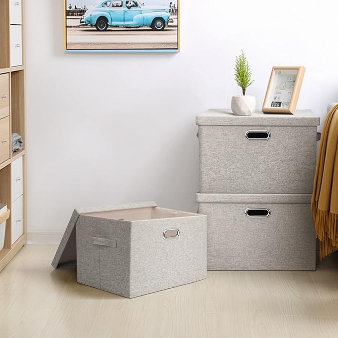 Graciadeco Large 17" 36 Quart Collapsible Stackable Storage Bins - Image 7