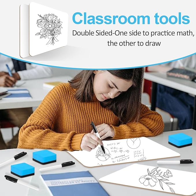 Dry Erase LapBoards, PANDRI 16 Pack Double Sided 12.5 x 9 Inch Whiteboards - Image 7