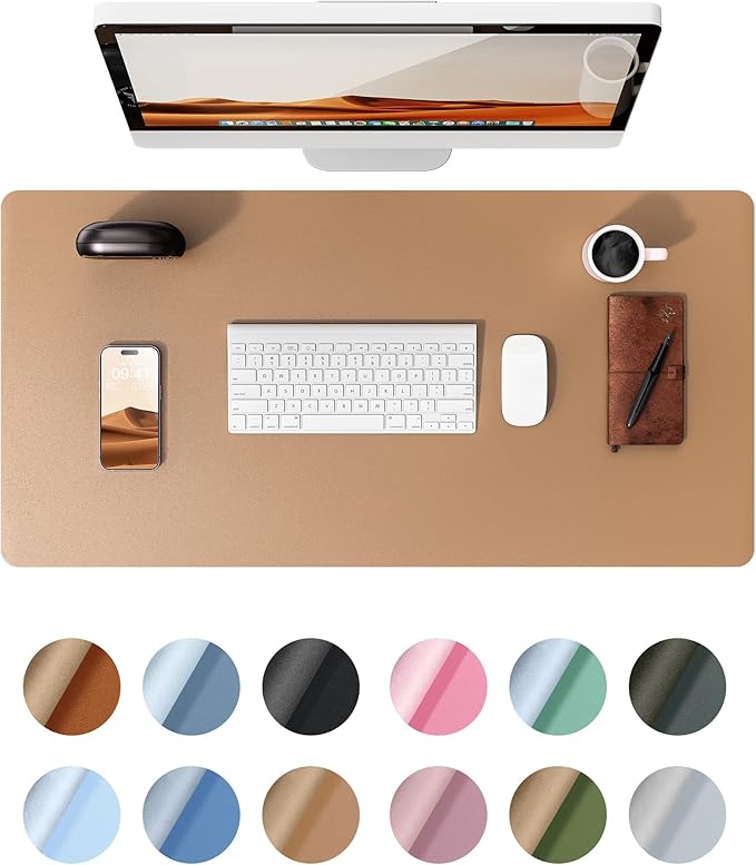 YSAGi Leather Desk Pad Protector, Office Mat, Large Mouse Pad, Non-Slip PU by YSAGi
