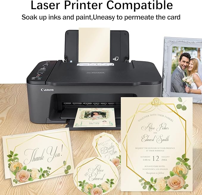 100 Sheets Cream Shimmer Cardstock 8.5 x 11 Off White Paper, Goefun 80lb Ivory - Image 4