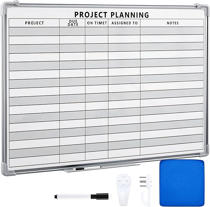 Lincia Project Planning Dry Erase Whiteboard Magnetic Dry Erase Board by Lincia
