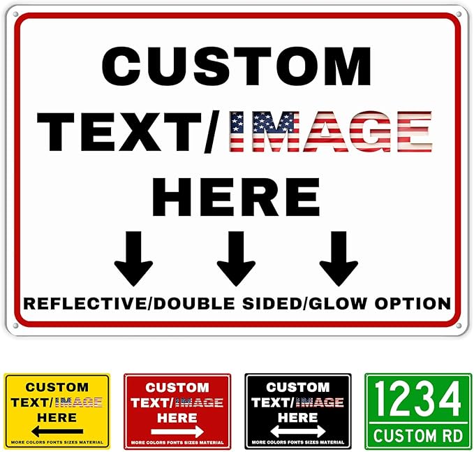 Custom Directional Arrow Sign, Glow in the Dark/Reflective Option, Personalized by Varugood