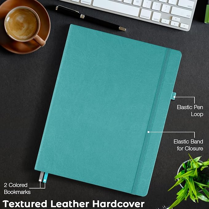 Lined Journal Notebook, 8.5" x 11" Hardcover Leather Notebook - Image 5