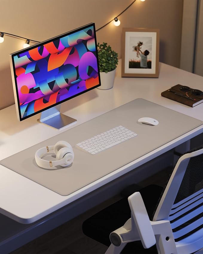 Leather Desk Protector, Large Mouse Pad, Waterproof PU Leather Blotter Mat - Image 6