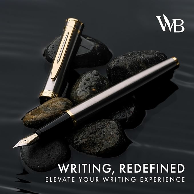 Wordsworth & Black Fountain Pen Set, 18K Gilded Extra Fine Nib, Includes 24 - Image 2
