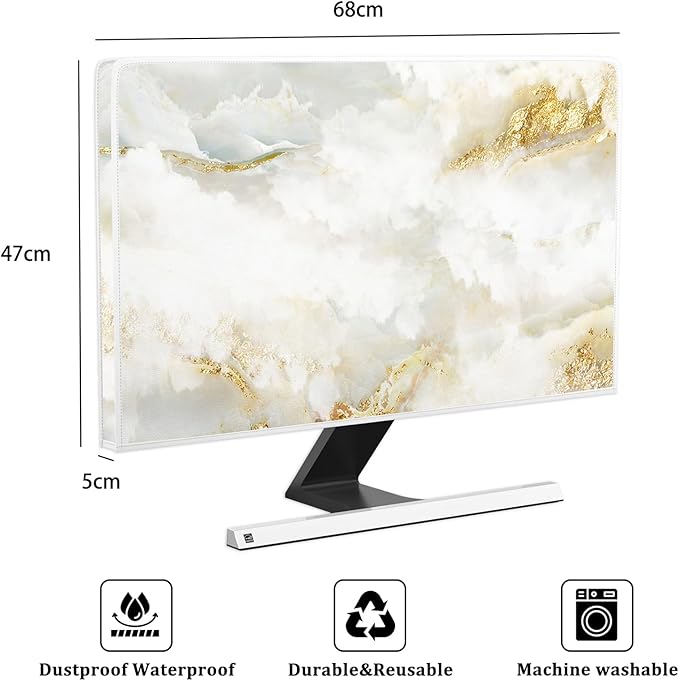 Baocicco White Gold Computer Monitor Cover - Image 2