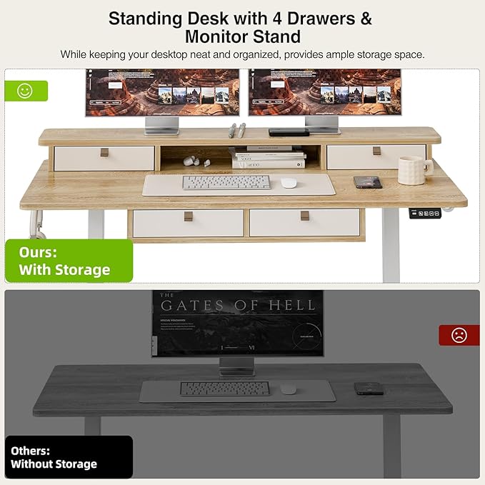 Grandder 55 x 28 inch Electric Standing Desk - Image 4