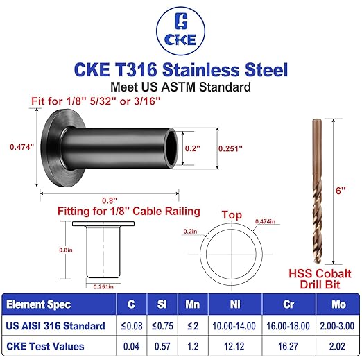 CKE 50 Pack T316 Stainless Steel Black Protector Sleeves - Image 3
