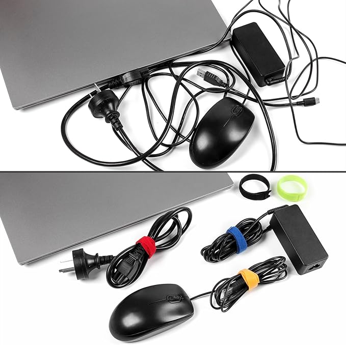 OneLeaf 110PCS Cord Organizer 8 × 1/2" Reusable Cable Ties - Image 4