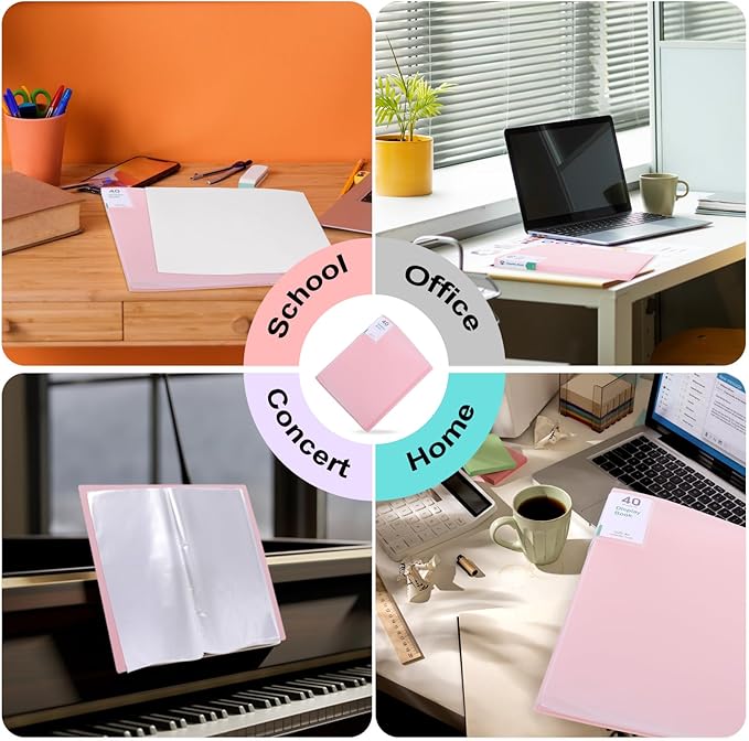 Phyxin 20-Pocket Portfolio Binder Organizer, Binder Sheet Protectors 8.5" x 11" - Image 5