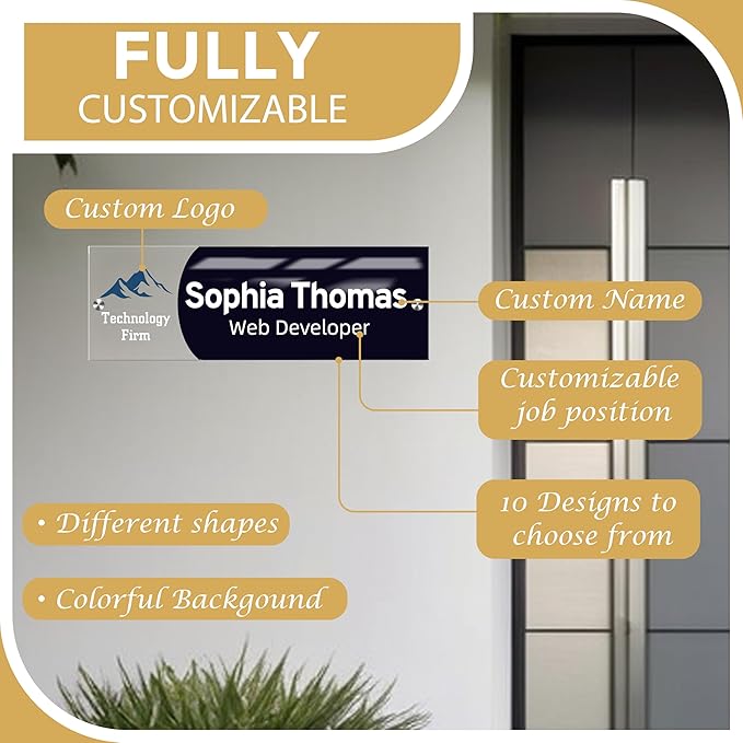 Personalized Office Wall Name Plate Sign Custom Door Name Plate Office Gifts - Image 2