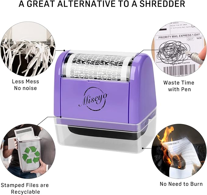 Miseyo Wide Identity Theft Protection Roller Stamp Set - Image 5