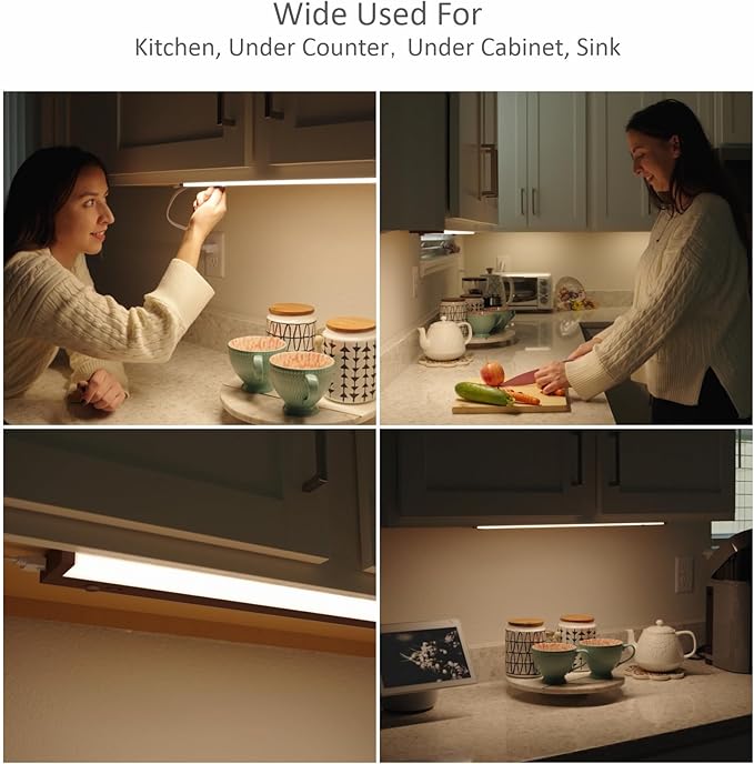 Leetdud LED Under Cabinet Lighting Hardwired or Plug in, 32 Inch 16W, Dimmable - Image 5