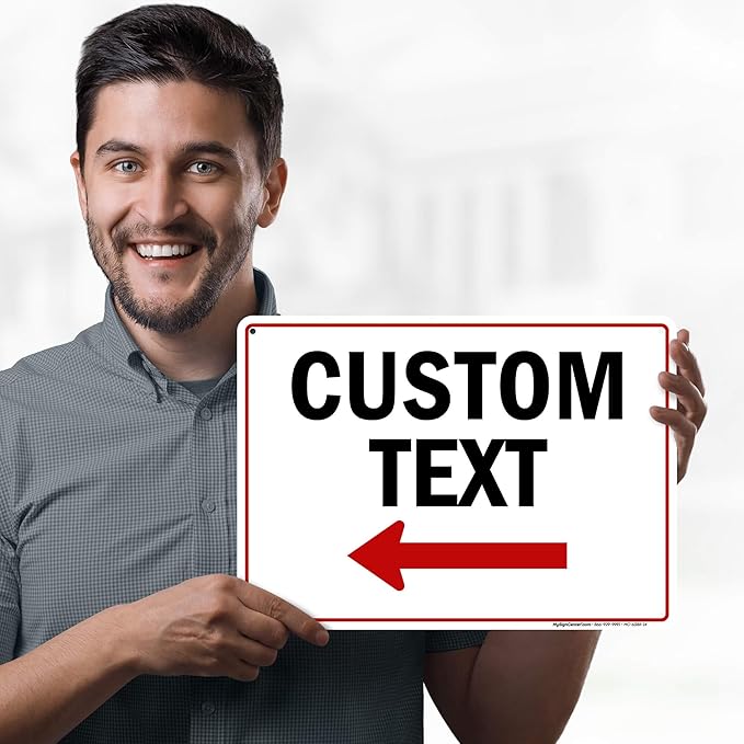 Custom Arrow, Custom Directional Sign, Left Arrow, 10x14 Inches, 55 mil thick - Image 2