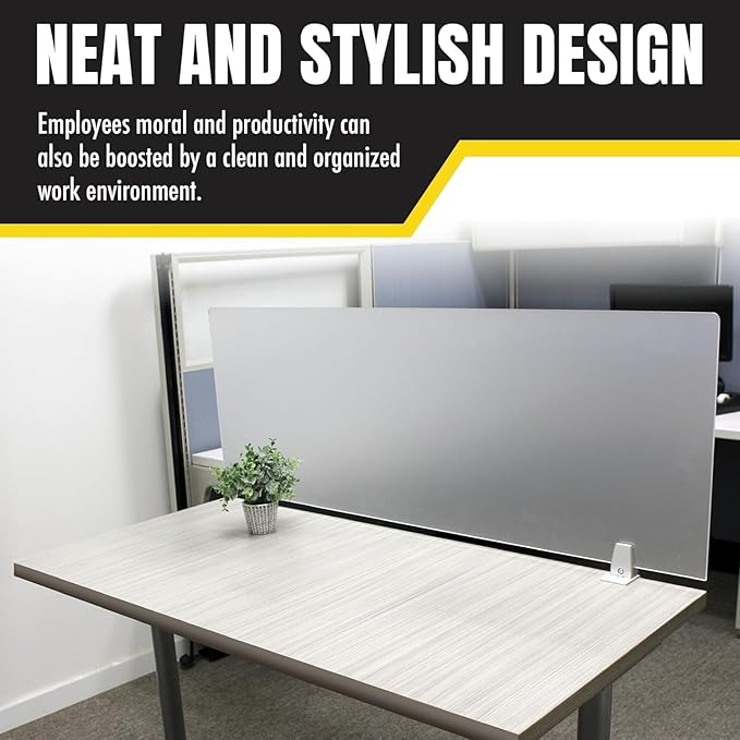 OBEX Frosted Acrylic Desk Mounted Privacy Panel - Image 7