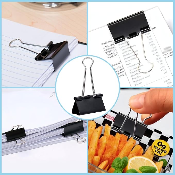 360 PCS Binder Clips Small – Mini Black Metal Paper Clamps, 0.6in/15mm Binder - Image 7