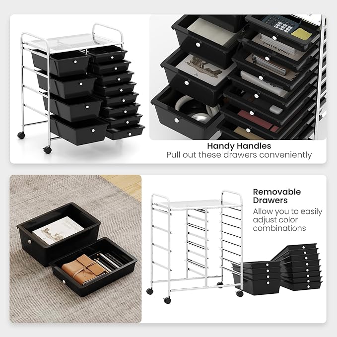 Giantex 12 Drawer Rolling Cart - Image 5