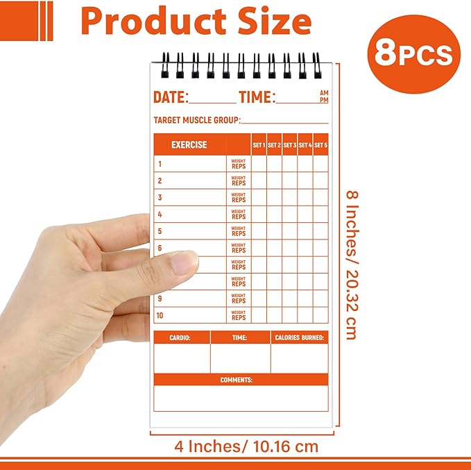gisgfim 8 Pack Fitness & Workout Notebook Bulk Workout Log Fitness Journal - Image 2