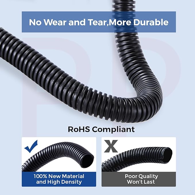 YCLYC 10ft 1/4inch Cable Management, Cable Sleeve Wire Wrap, Cord Wrap - Image 2