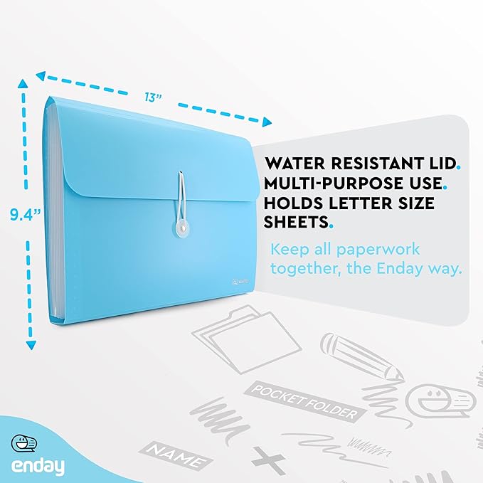 Accordion File Organizer, 13 Pocket Expanding File & Cover Folder - Image 5