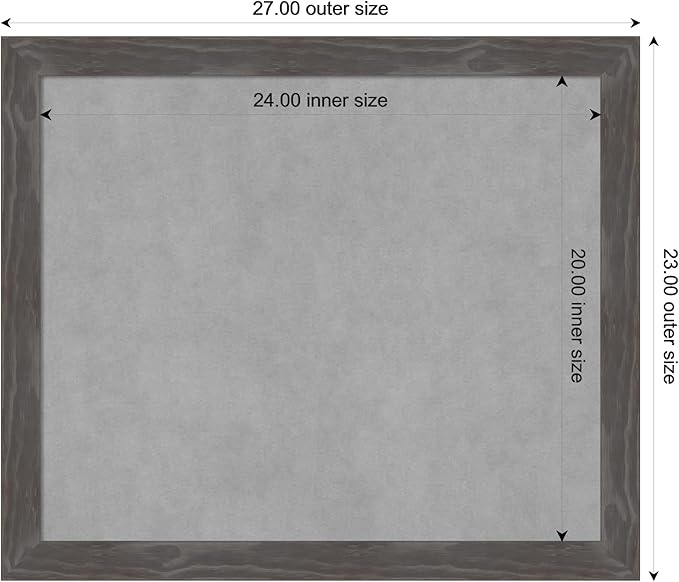 Amanti Art Grey Framed Magnetic Board 23x27 Medium Vision Board - Image 4