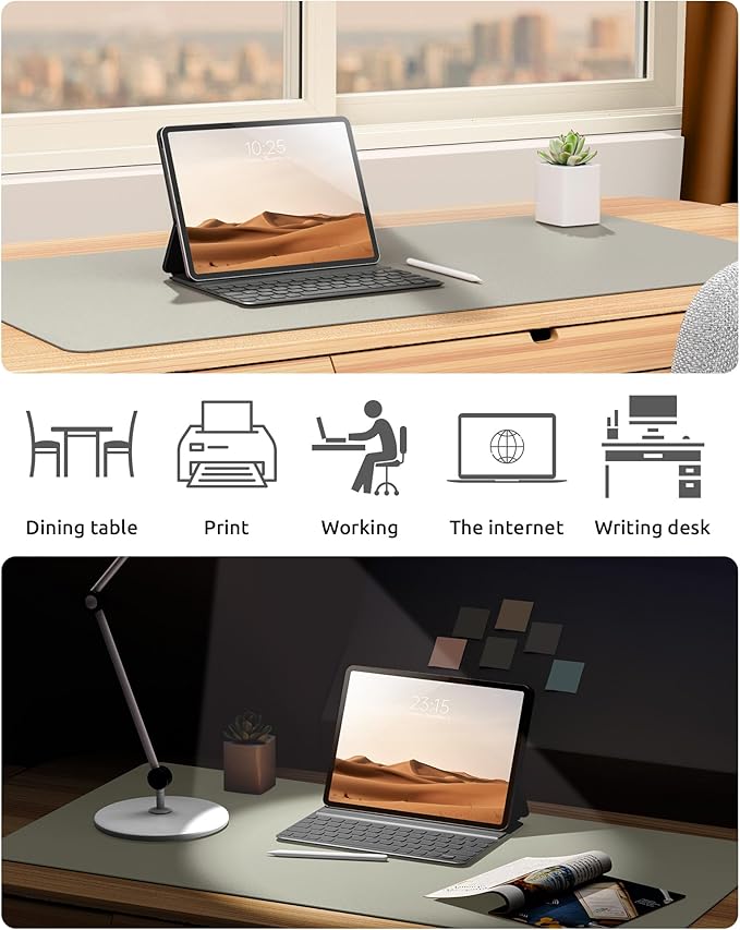 YSAGi Leather Desk Pad Protector, Office Desk Mat, Large Mouse Pad, Non-Slip PU - Image 6