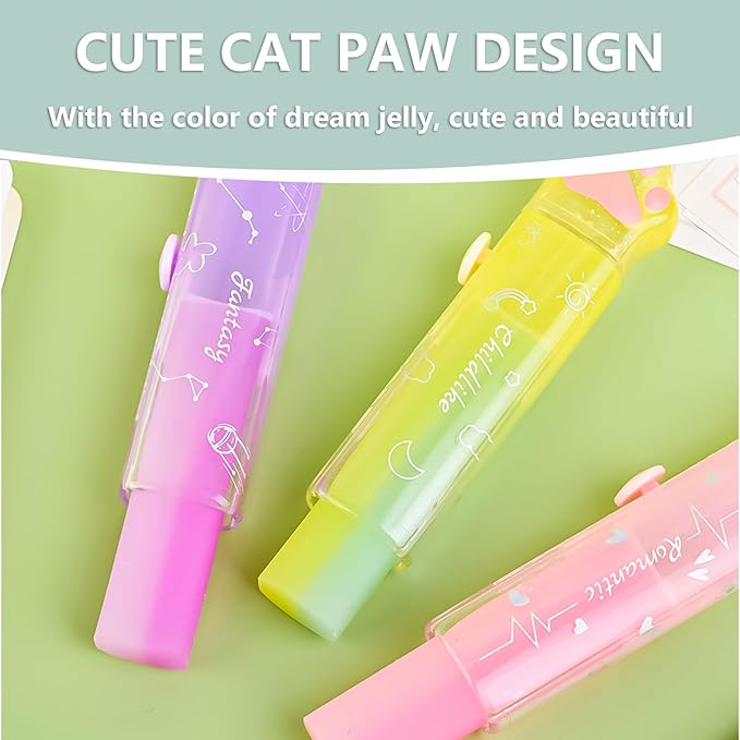 PANDENNER Retractable Pencil Eraser, Cute Erasers, Gradient Jelly Eraser - Image 5