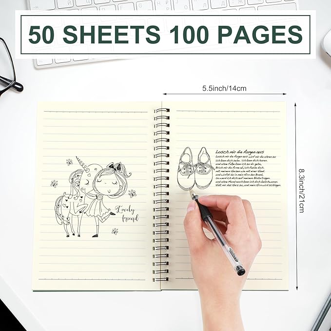 Yahenda 72 Pcs Spiral Notebook Bulk A5 Journal Lined 8.3'' x 5.5'' Writing - Image 2