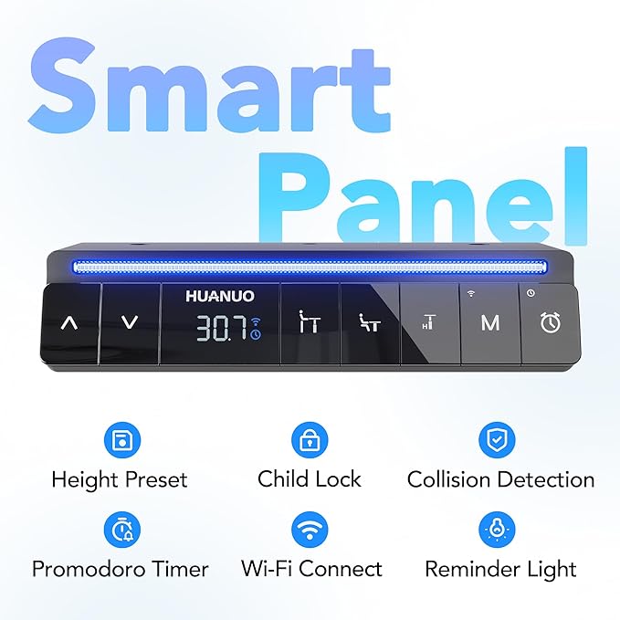 HUANUO One-Piece AI-Powered Electric Standing Desk, Smart APP, Compatible - Image 6