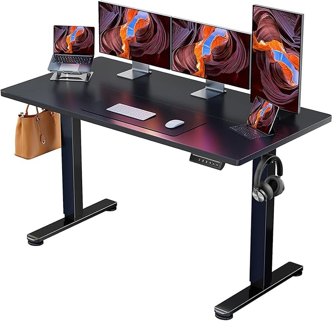 Ergear Height Adjustable Electric Standing Desk, 63x 28 Inches Sit Stand up Desk by ErGear