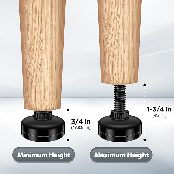 5 Set Adjustable Furniture Leveling Feet, Adjustable Leg Levelers - Image 3