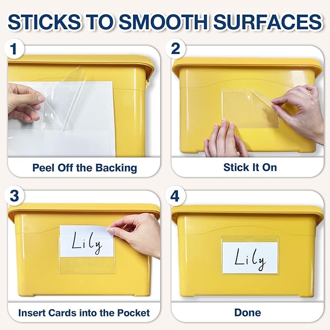 H4D 24 Pack Labels for Storage Bins, Tote Label Pockets for Organizing Storage - Image 4