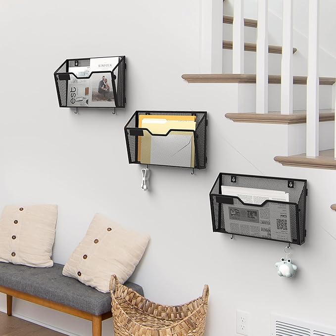 YINGHUA 6 Pack Mesh File Holders Wall Mounted - Image 7