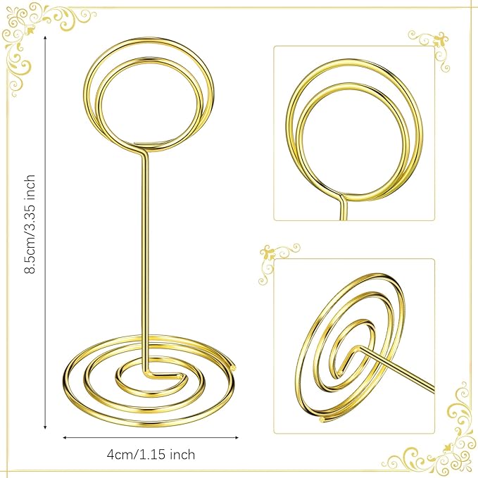 TecUnite 48 Pieces 3.35 Inch Table Number Holder Place Card Photo Holder - Image 2